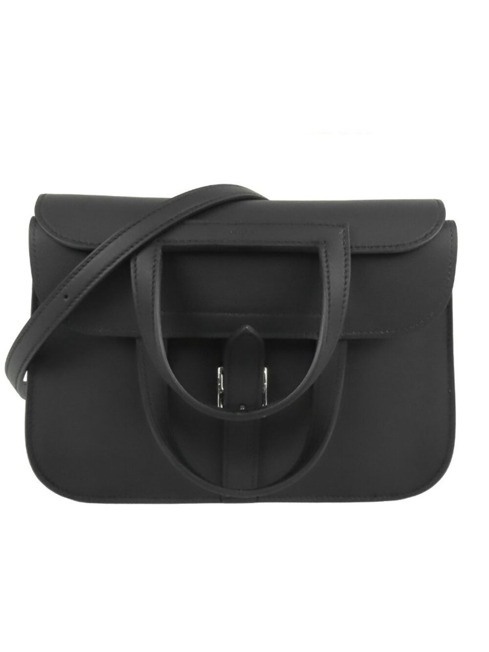 Hermes Halzan Mini Black Silver Swift 2-Way Shoulder Bag